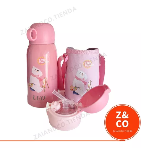 Botella Térmica Acero Inoxidable 500ml  Modelo Educación Infantil (Rosa  Bebé)