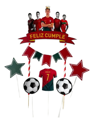 Adorno Topper Torta Feliz Cumple Cristiano Ronaldo