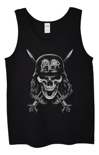 Polera Musculosa Slayer Skull Helmet Greys Metal Abominatron