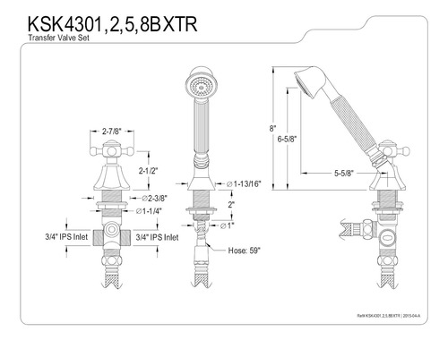 Ksk4305bxtr - Ducha De Mano Con Desviador Para Grifo De Bañe