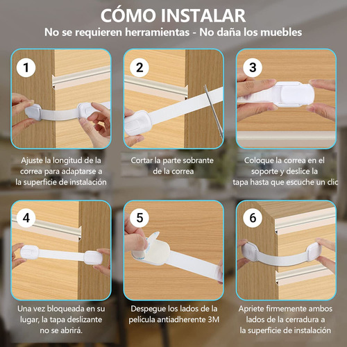 12 Piezas Cerraduras De Seguridad Para Niños, Seguros Para