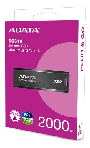 Ssd Externo Adata Sc610 2tb Usb 3.2 550/500mb/s