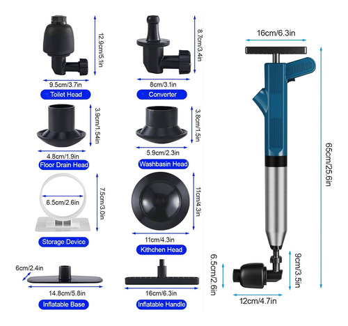 Ticeaik Desatascador De Inodoros Kit 8 In 1, Aceros