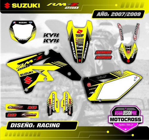 Kit Calcos Gráfica Suzuki Rmz 250 2007/09 