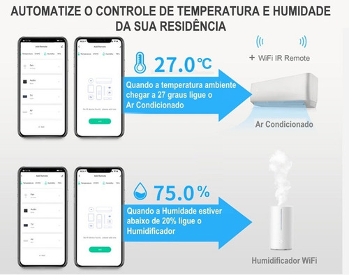 Controle Remoto Universal Wifi Ir + Temperatura + Humidade
