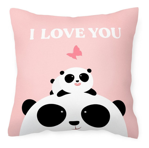 Cojín Almohada Sublimado San Valentín Pandas Amor I Love You