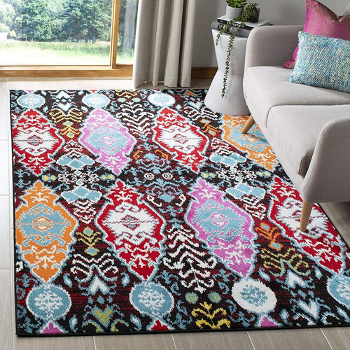 Safavieh Cherokee Collection 3' X 5' Negro / Rojo Chr913c Bo