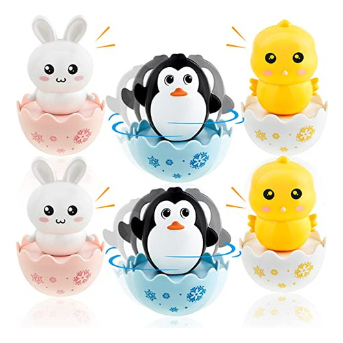 6 Pc Bunny Chick Penguin Musical Wobbler Bunny Bunny Wobbles