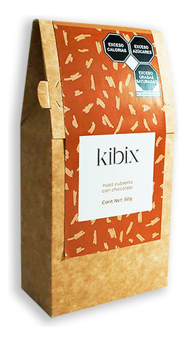 Nuez Con Chocolate Semi Amargo 50g Kibix (1 Caja/8 Pzas)