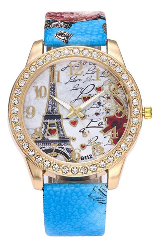 Vintage Paris Torre Eiffel Mujer Reloj Cristal Cuero 20