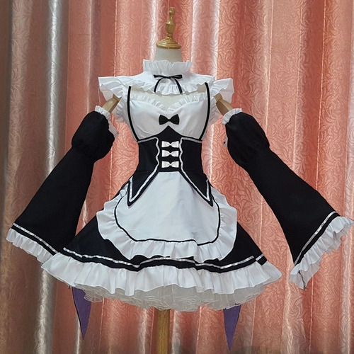 Cosplay Rem / Ram Re:zero Anime Fantasia Completo Tamanho U