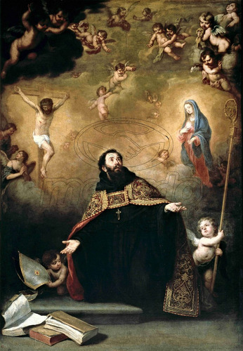 Lienzo Tela Canvas Cristo Y San Agustín Esteba Murillo 72x50