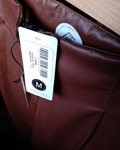Pantalón Cuero Eco- Mujer -tiro Alto- Recto Wide Leg- Marrón