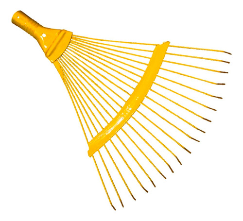 Vassoura Metalica 18 Dente Rastelo Para Jardim Cor Amarela Oz