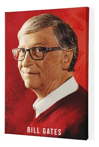 Cuadro Moderno Mural Bill Gates Estilo Íconos Full Hd