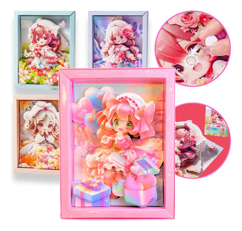 Cuadro Efecto 3d Para Armar Dibujo Anime Cod. 7781-a Violeta