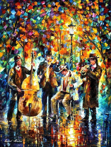 Poster L. Afremov 40x55cm Obra Glowing Music - Música