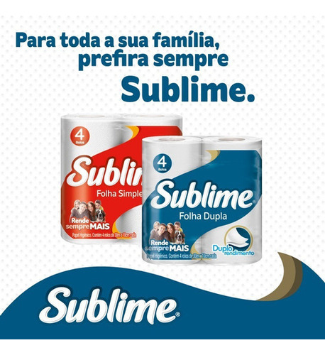Papel Higiênico Folha Dupla Sublime 30m Pacote 32 Unidades Leve Mais Pague Menos