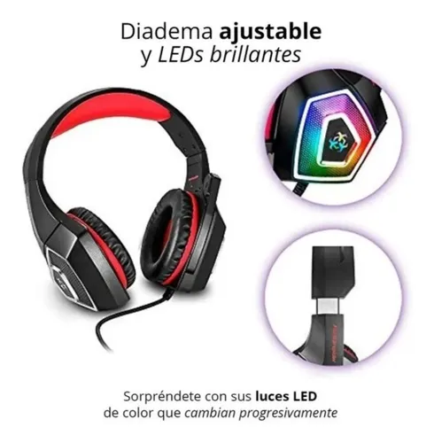 Auriculares Gamer Hunterspider V1 Led 7 Colores Con Adapt