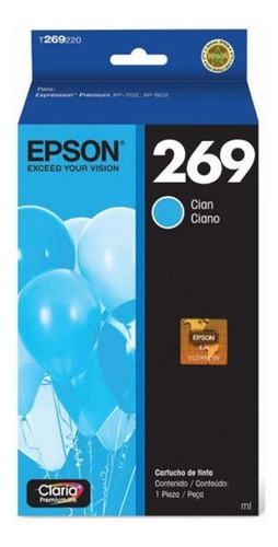 Cartucho De Tinta Epson T269 Color Cian De 6 Ml