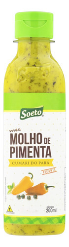 Molho de Pimenta Cumari-do-Pará Picante Soeto sem glúten em frasco 200 ml
