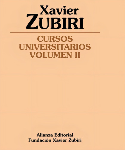 Cursos Universitarios, De Zubiri, Xavier. Alianza Editorial, Tapa Blanda En Español