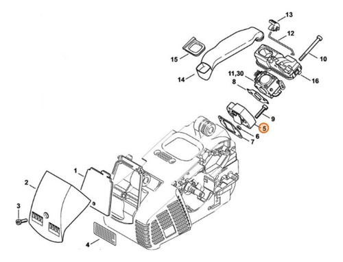 Brida Intermedia De Admision Motosierras Stihl Ms 190 /191 T