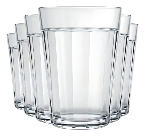 Set de 6 vasos tradicionales americanos de cristal Nadir, 190 ml