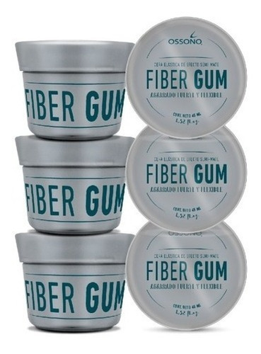 Cera Fiber Gum De Efecto Semi Mate Ossono 45ml Kit X3 Combo