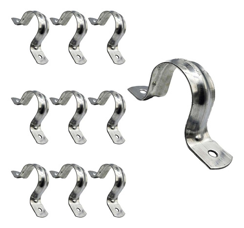 10 Pzs Abrazadera Tipo Omega Para Tubo 3 Pulgadas Acero