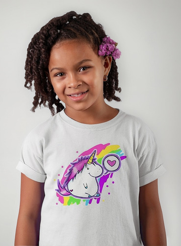 Playera Por Mayoreo En Oferta Blanca Infantil Unicornio