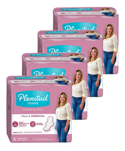 Imagen 3 de 3 de Plenitud Femme Toalla Esencial 8 Unidades Pack X 4