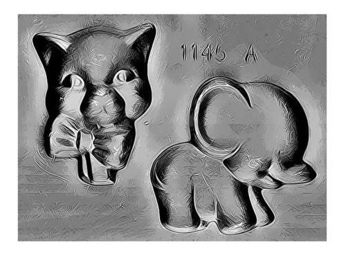 Molde Placa Elefante Gatito Souvenir Niño Chocolate Liniers