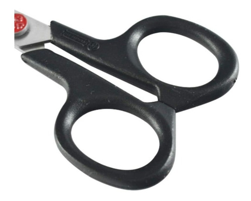 Imagem 5 de 10 de Tesoura Escolar Multiuso Inox Mundial Ponta Vermelha 11cm