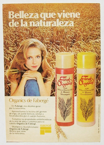 Publicidad Antigua Mexicana De Organics De Faberge 1981