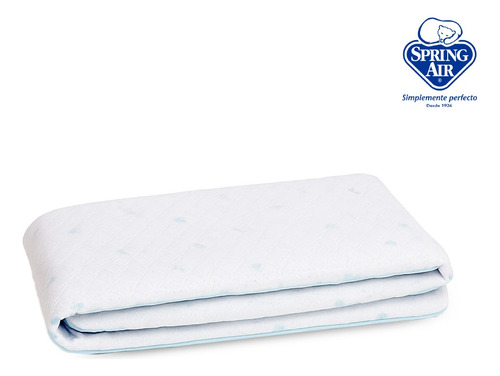 Cubre Colchón Cool Sleep Spring Air, Tecnología Refrescante. Blanco Textura Queen