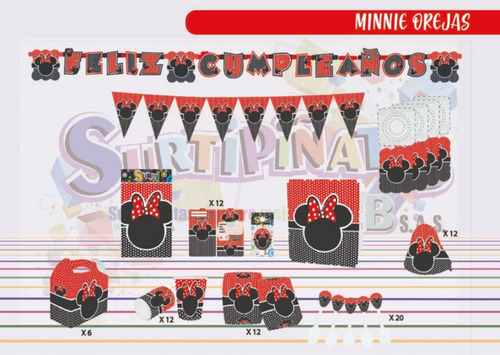 Kit Decoracion Infantil Minnie Orejas 24inv Leer Descripcion