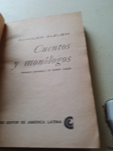 Scholem Aleijem Cuentos Y Monólogos B B Universal Ceal 1970