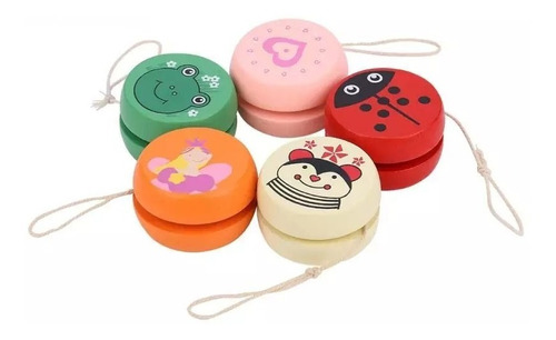 Set 5 Yoyo De Madera Para Niños Juguete Yoyo Madera 