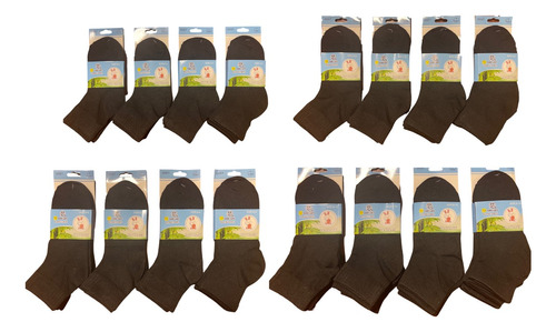 Pack 12 Calcetines Largo Unisex Niño(a) Solo Negro Bambú