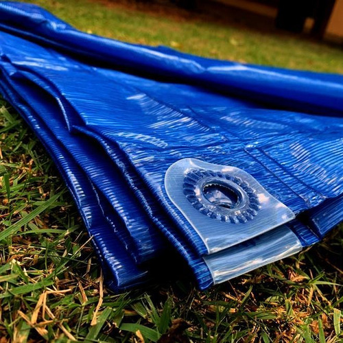 Lona Multiúso Lona Carreteiro Plástica Acampamento Cobertura Lago Polietileno Caminhão Reforma Tenda Impermeável De 10m X 6m Cor Azul