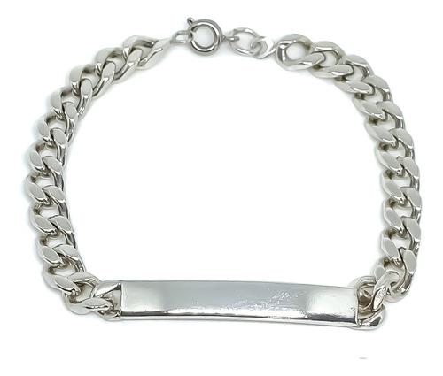 Pulsera Grumet Chapa Para Grabar Plata 925 Maciza  