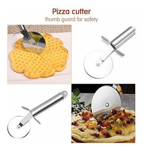 Juego De 4 Cuchillos De Queso Para Pizza De Acero Inoxidable