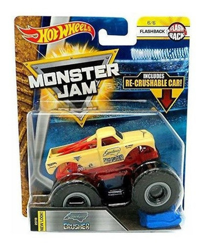 Hot Wheels Monster Jam 1:64 Escala Flashback 6/6, Amarillo