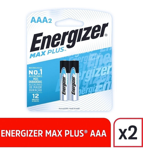 Imagen 10 de 10 de Pilas Energizer Aaa Max Plus Alcalina X 2 Un. Mayor Duracion