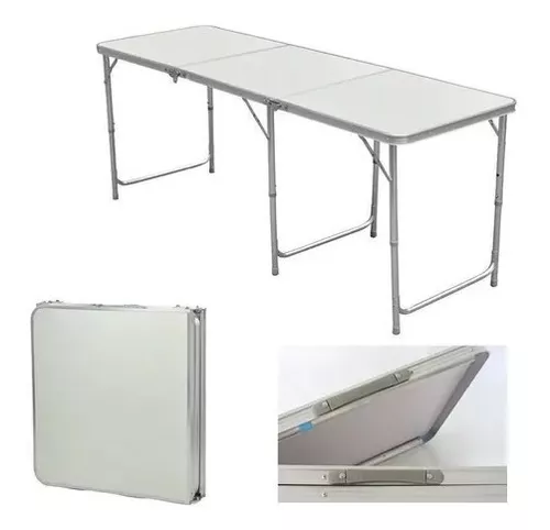 Mesita plegable de aluminio camping 180 x 60 cm