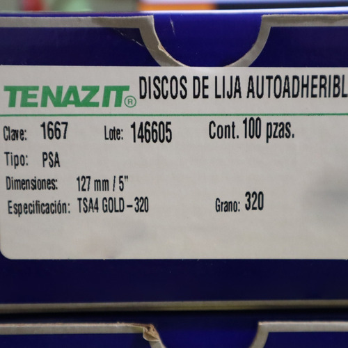 Caja 100 Pz Disco Gold De Lija Adhesivos G320 5 Pulgadas