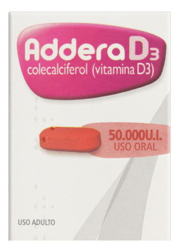 Vitamina D Addera D3 50000ui 4 Comprimidos Revestidos Sabor Without Flavor