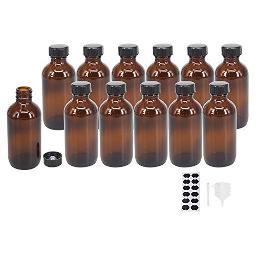 Contenedor Rellenable - Bpfy 12 Pack 4 Oz Amber Boston Glass