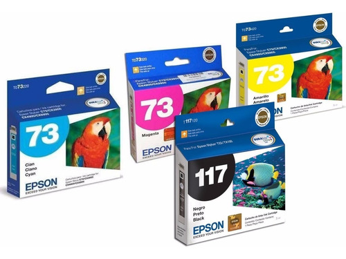 Combo Cartuchos Epson Original T117 T073 T23 T24 Tx105 Tx115